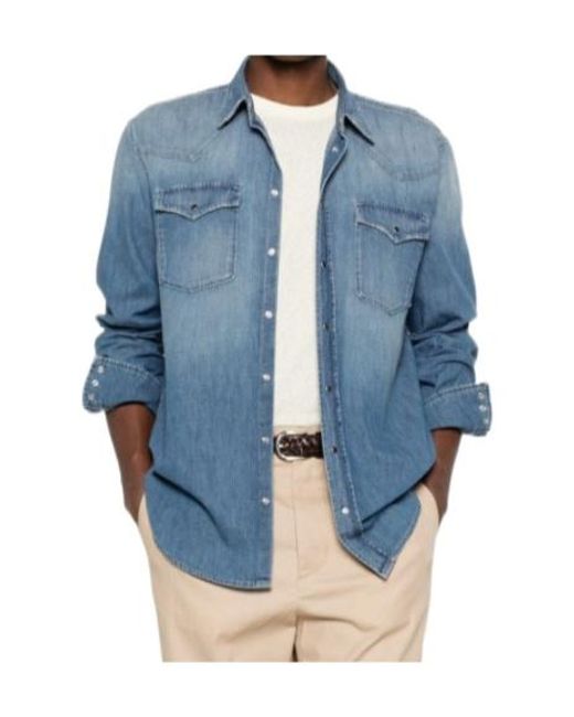 Dondup Blue Long Sleeve Shirt for men