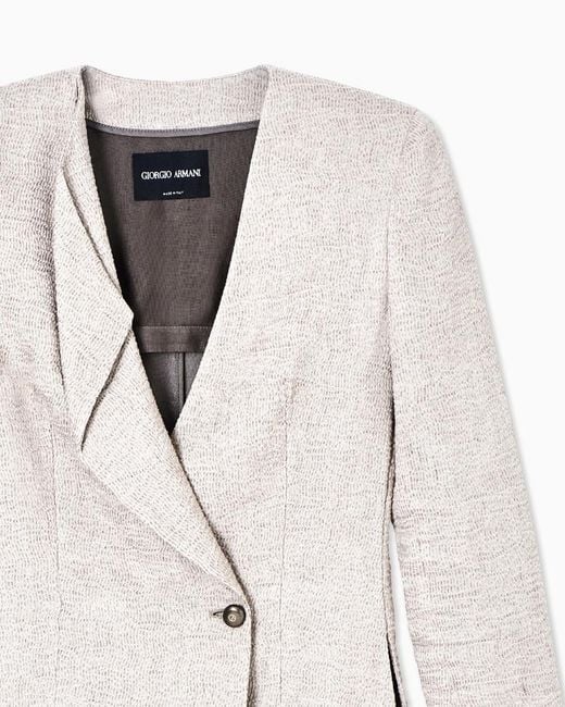 Giorgio Armani White Long-Sleeved Suit Jacket