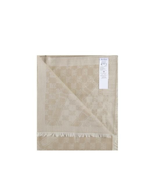 Max Mara Natural Patterned Scarf