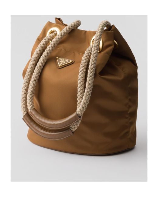 Prada Brown Mariner Re-Nylon Small Bucket Bag