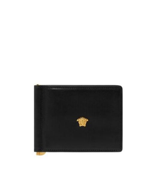 Versace Black La Medusa Bi-Fold Wallet for men