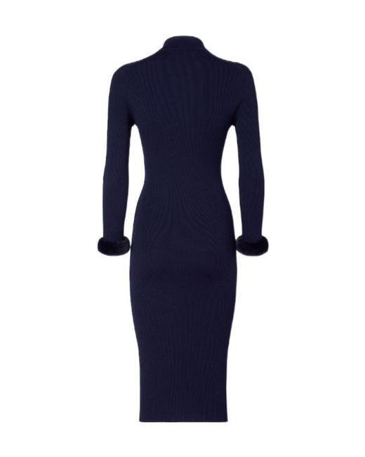 Fendi Blue Wool And Silk Dress