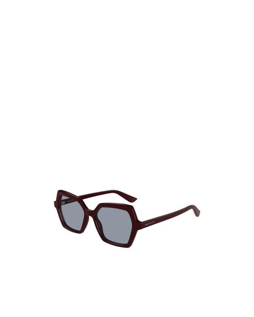McQueen White Eyewear Geometric Frame Sunglasses