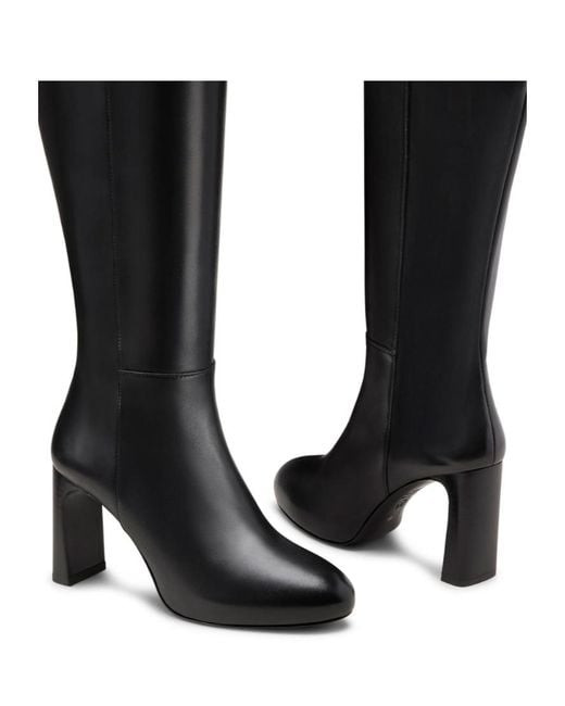Stuart Weitzman Black Platform Zip Boots