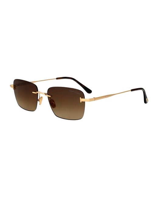Tom Ford Multicolor Eyewear Rectangle-Frame Rimless Sunglasses for men