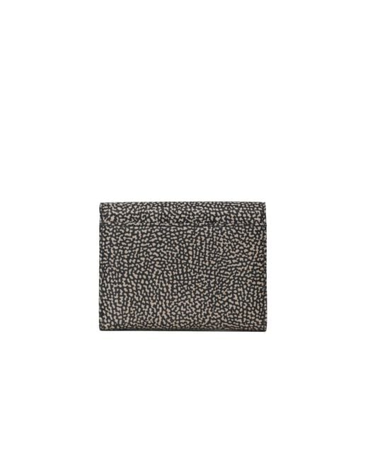 Borbonese Gray Medium Tri-Fold Wallet