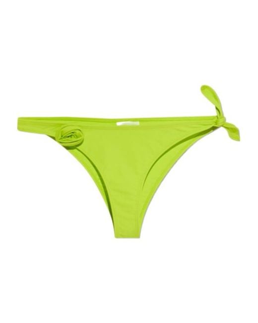 Coperni Yellow Floral-Appliqué Bikini Bottom