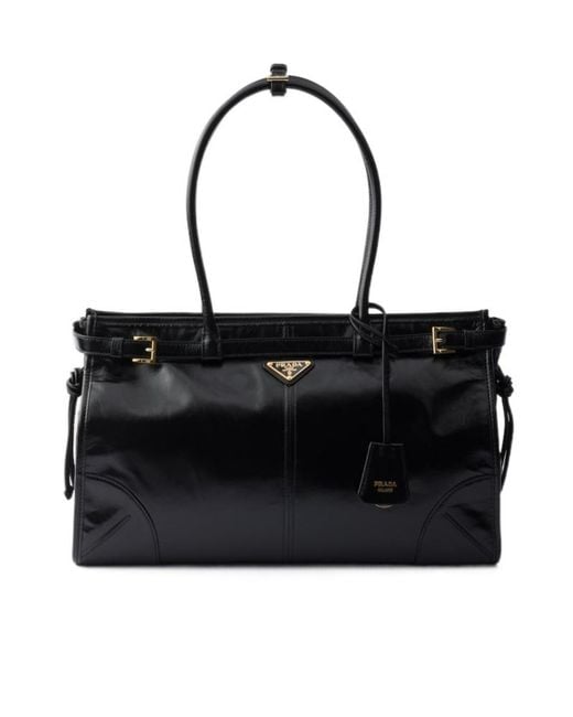 Prada Black Bonnie Large Leather Handbag
