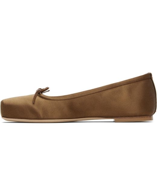 Aeyde Brown Gabriella Satin Ballet Flats