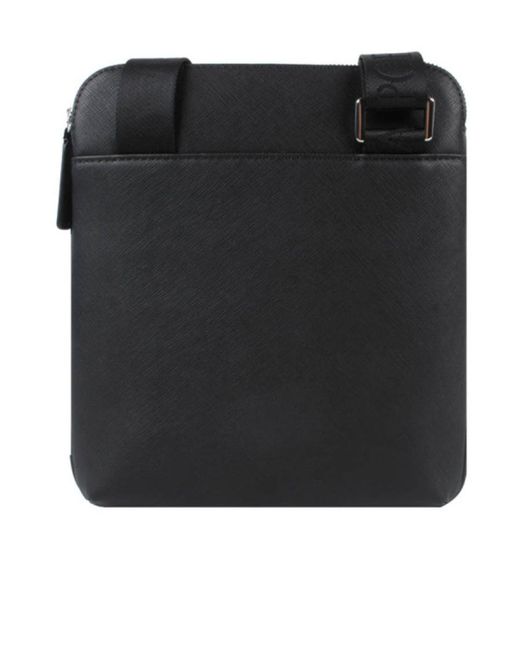 Emporio Armani Black Logo Plaque Small Messenger Bag for men
