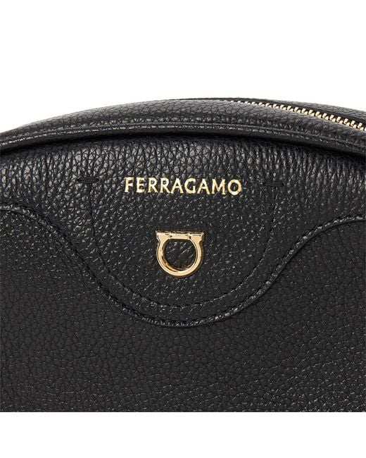 Ferragamo Black Zippered Shoulder Bag