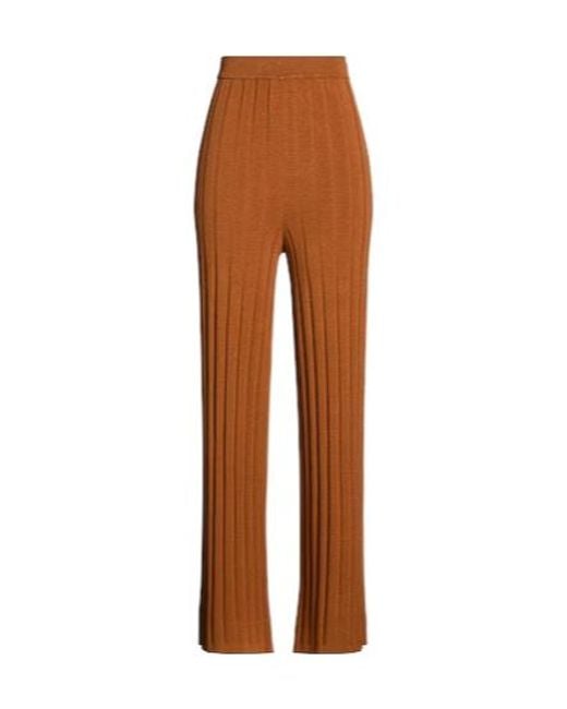 Max Mara Brown Loose High-Waist Knit Trousers