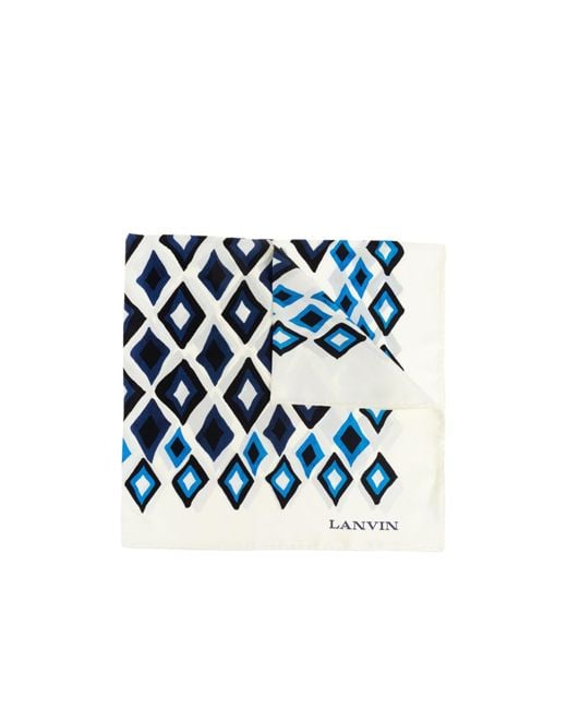 Lanvin Blue Pattern Scarf