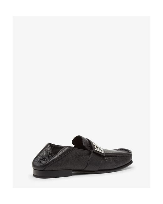 Fendi Black Leather Loafers for men