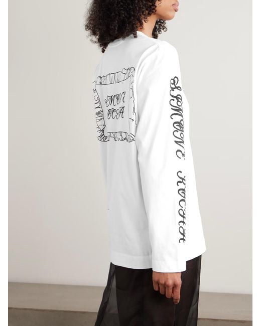 Simone Rocha White Printed Long-Sleeved T-Shirt