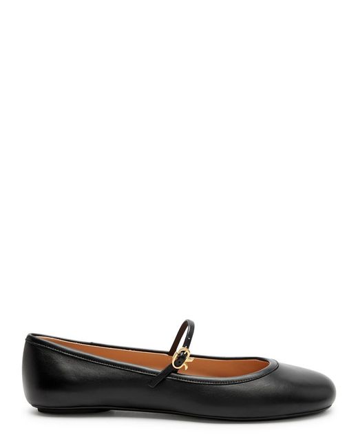 Gianvito Rossi Black Leather Ballet Flats