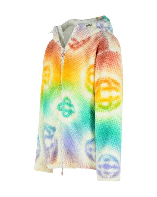 Casablanca Yellow Monogram Zip-Up Hooded Jacket for men