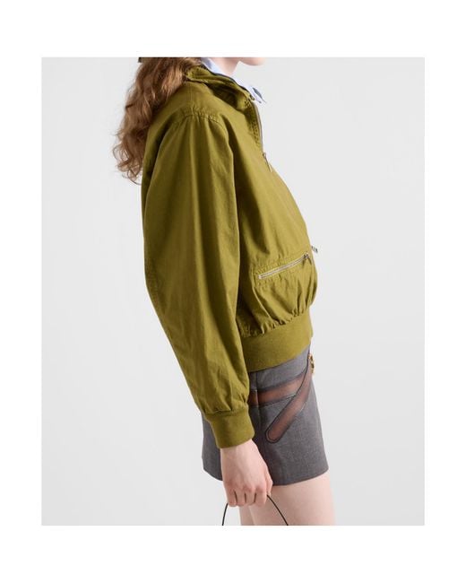 Prada Green Half-Zipped Long-Sleeved Jacket
