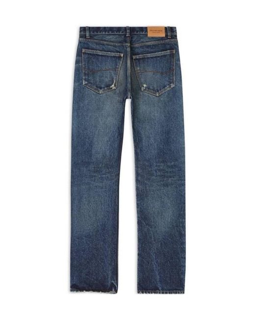 Balenciaga Blue Faded Wide-Leg Jeans for men