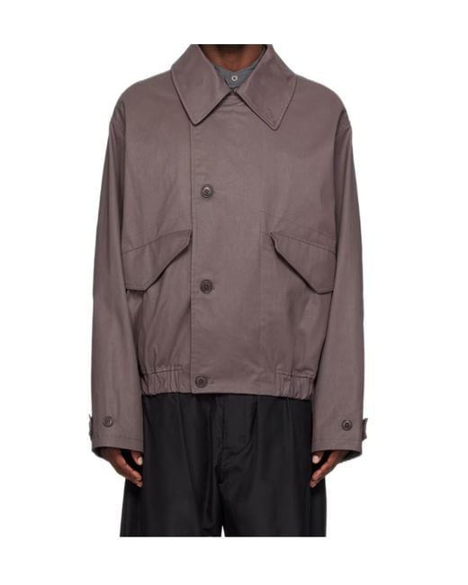 Lemaire Purple Oversized-Collar Bomber Jacket for men