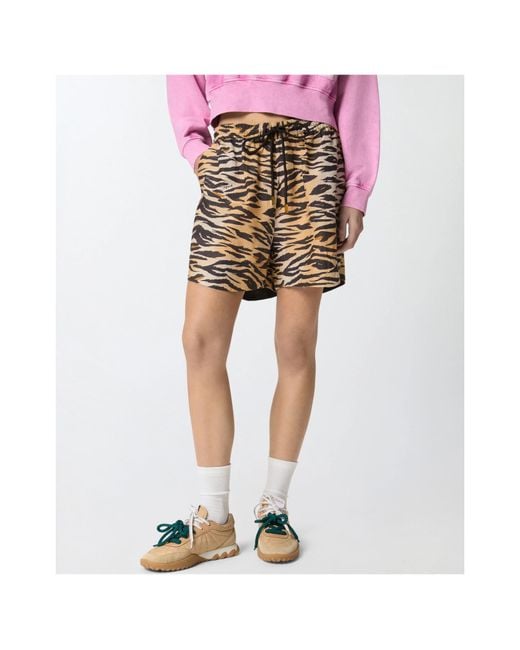 Pinko Multicolor Drawstring Print Shorts