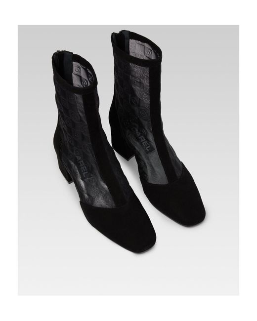 CAREL PARIS Black Mesh Short Boots