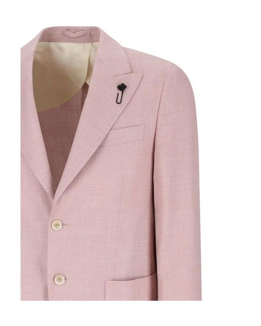 Lardini Pink Single Breasted Blazer Jacket for men