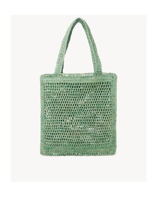 Chloé Green Chloé Summer Banana Logo Detailed Tote Bag