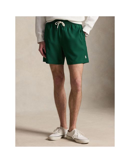 Polo Ralph Lauren Green Logo-Embroidered Drawstring Swim Shorts for men