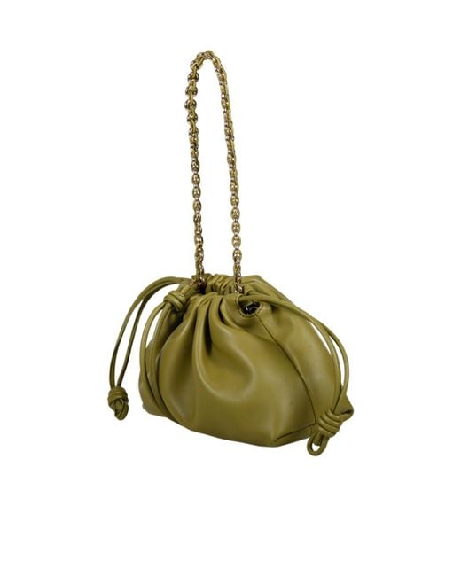 Loewe Green Flamenco Medium Drawstring Shoulder Bag
