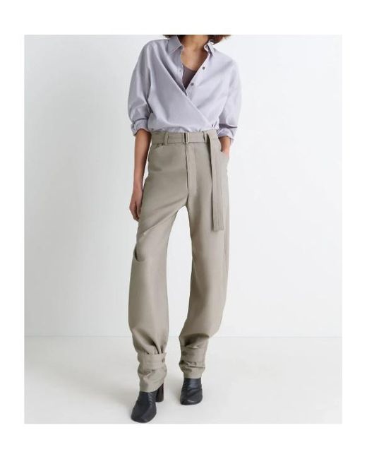 Lemaire Gray Curved Tailored Pants