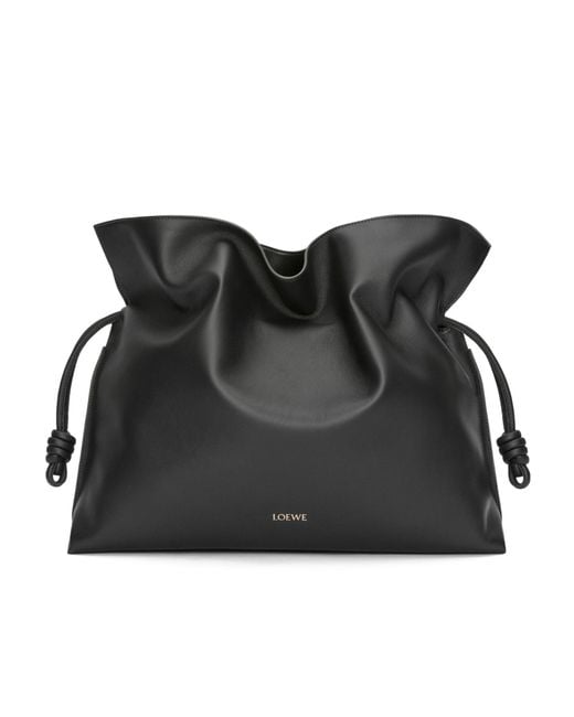 Loewe Black Xl Flamenco Clutch Bag