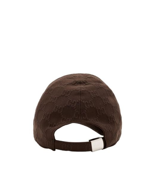 Gucci Brown Embossed Gg Jersey Baseball Hat