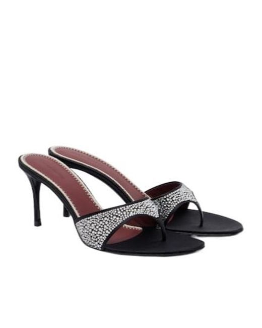 Magda Butrym Multicolor Embellished Satin Thong Sandals