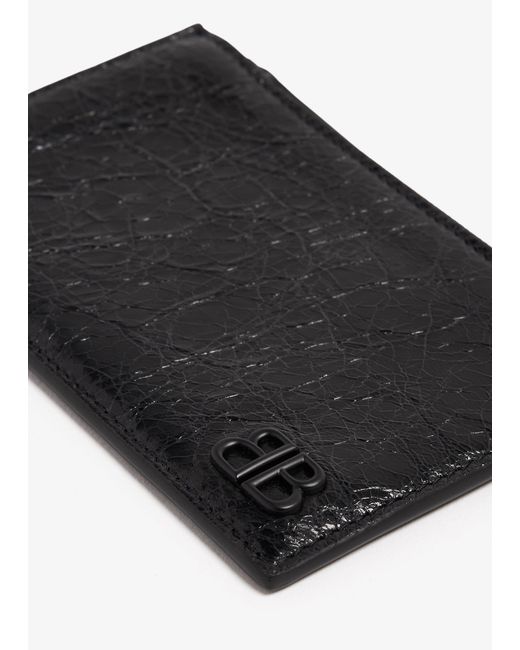 Balenciaga Black Monaco Zipped Long Card Holder for men
