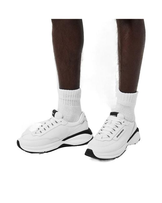 DSquared² White Solid Color Sneakers for men