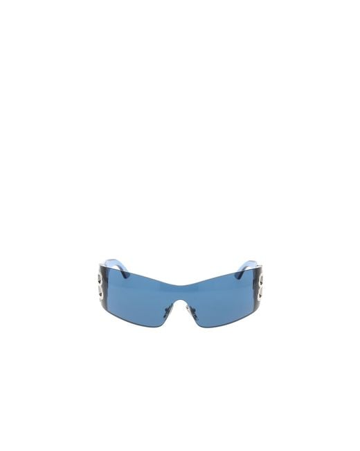 Balenciaga Blue Eyewear Shield Frame Sunglasses