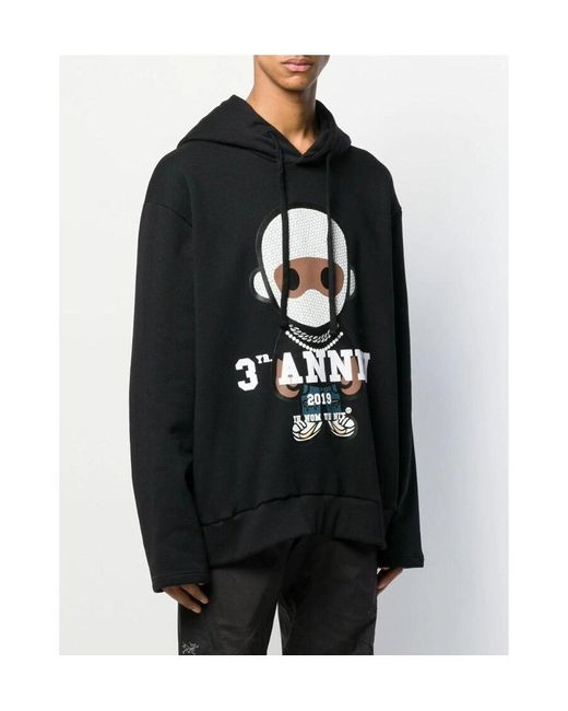 Ih Nom Uh Nit Black Signature Print Hoodie for men