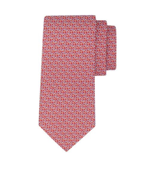 Ferragamo Pink Ferragamo Jacquard Pointed Tip Tie for men
