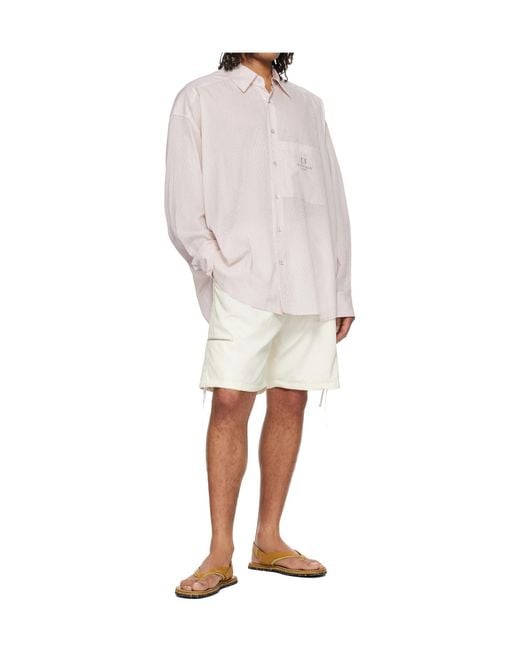 Wooyoungmi White Zipper Detail Cargo Shorts for men