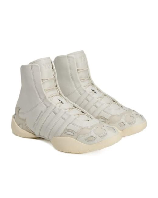 Y-3 Natural Regu 2002 Hi Lace-Up Sneakers for men