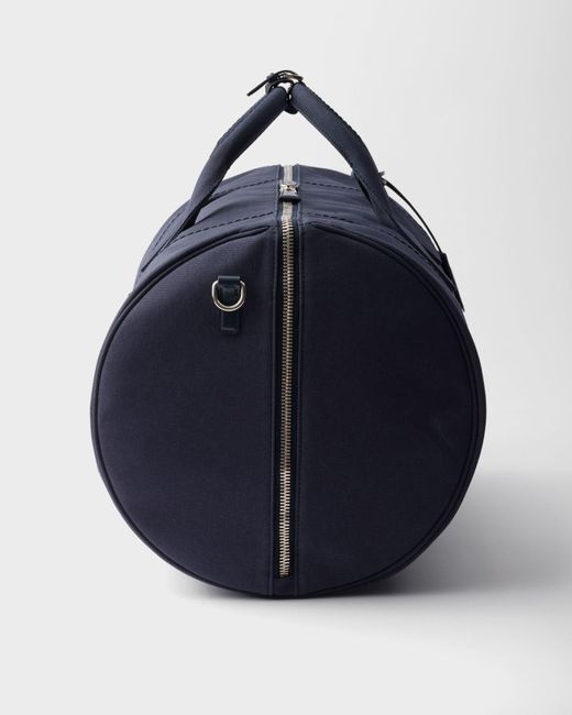 Prada Blue Canvas Duffle Bag for men
