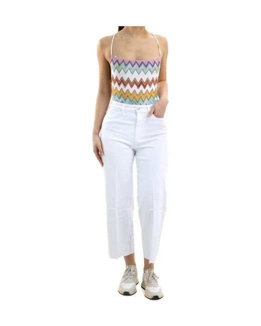 Missoni White Chevron-Pattern Swimsuit