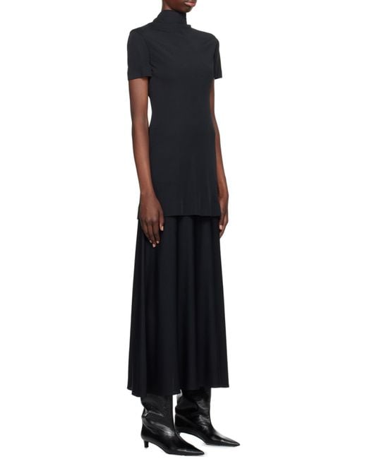 Jil Sander Black High-Neck Midi Dress