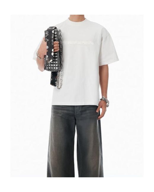 Alexander Wang White Short Sleeved Crewneck T-Shirt for men