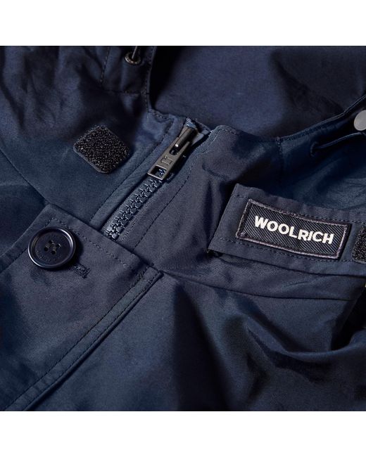Woolrich Blue Long-Sleeve Hooded Parka for men