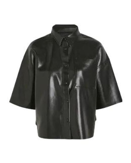 Citizens of Humanity Black Buttoned Patch Pocket Top