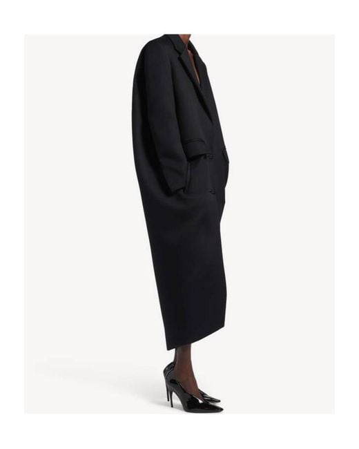 Balenciaga Black Wool Long Trench Coat