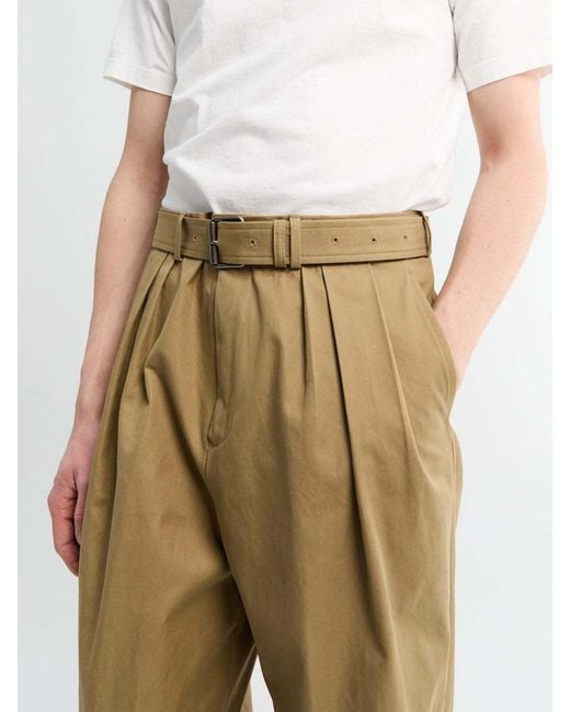 Dries Van Noten Natural Preaches Pleated Belted Pants for men