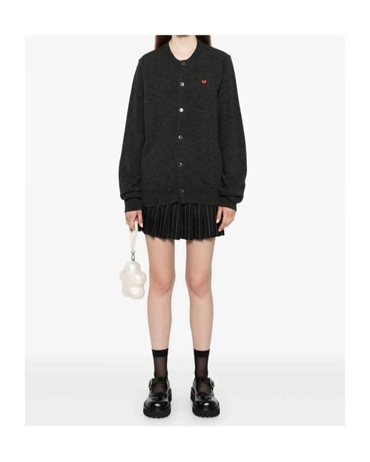Comme des Garçons Black Play Small Heart Patch Knitted Cardigan for men